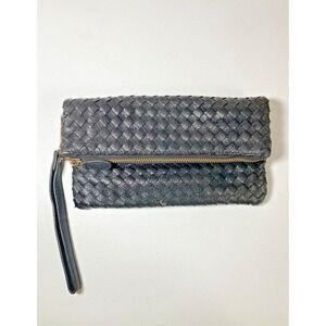 Urban Expressions Vegan Black Woven‎ Clutch Wallet Wristlet Zip Close Pocket